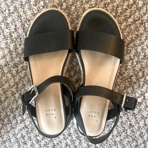 A new day black sandals
